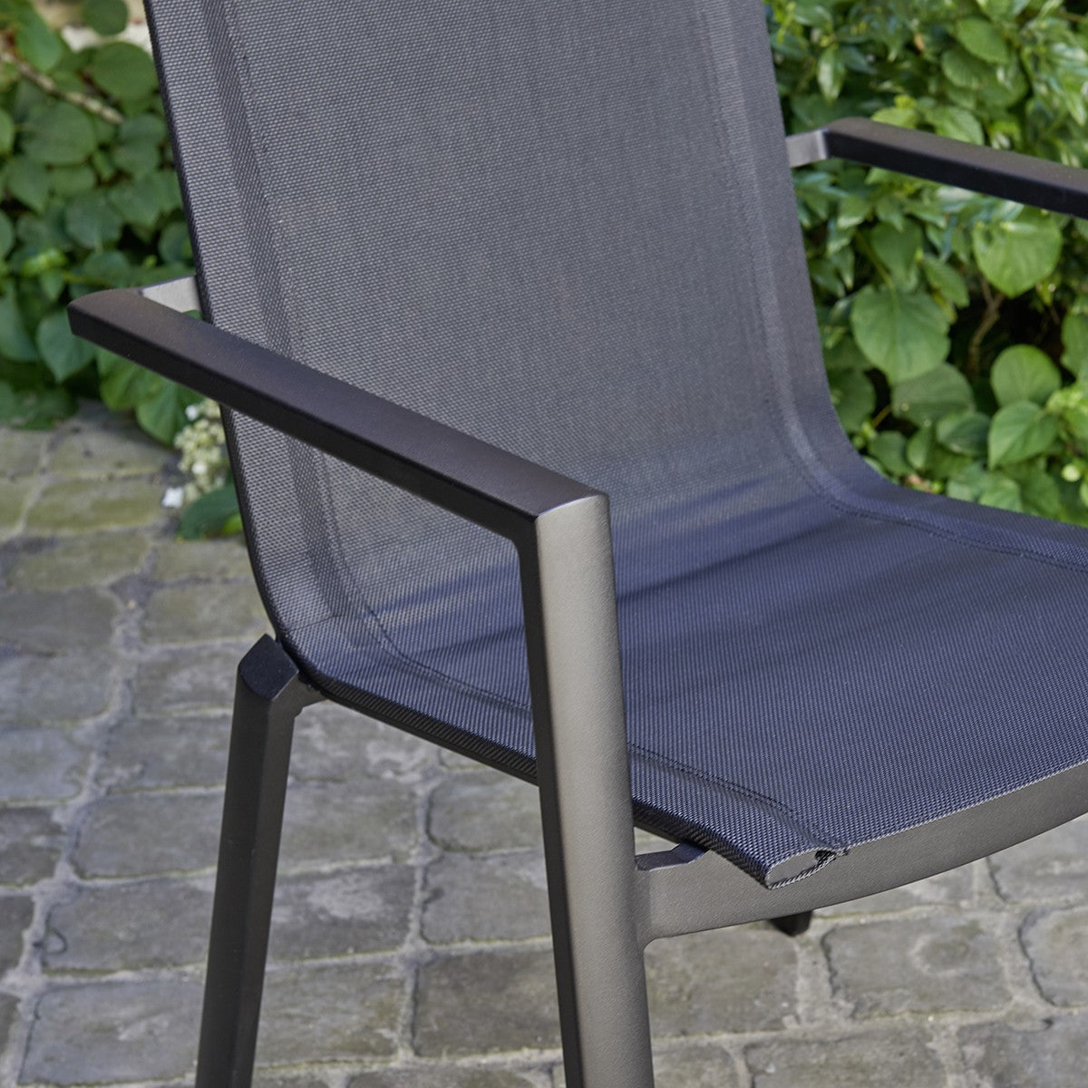 BALISTAR - Gartensessel aus Aluminium und grauem Textilene