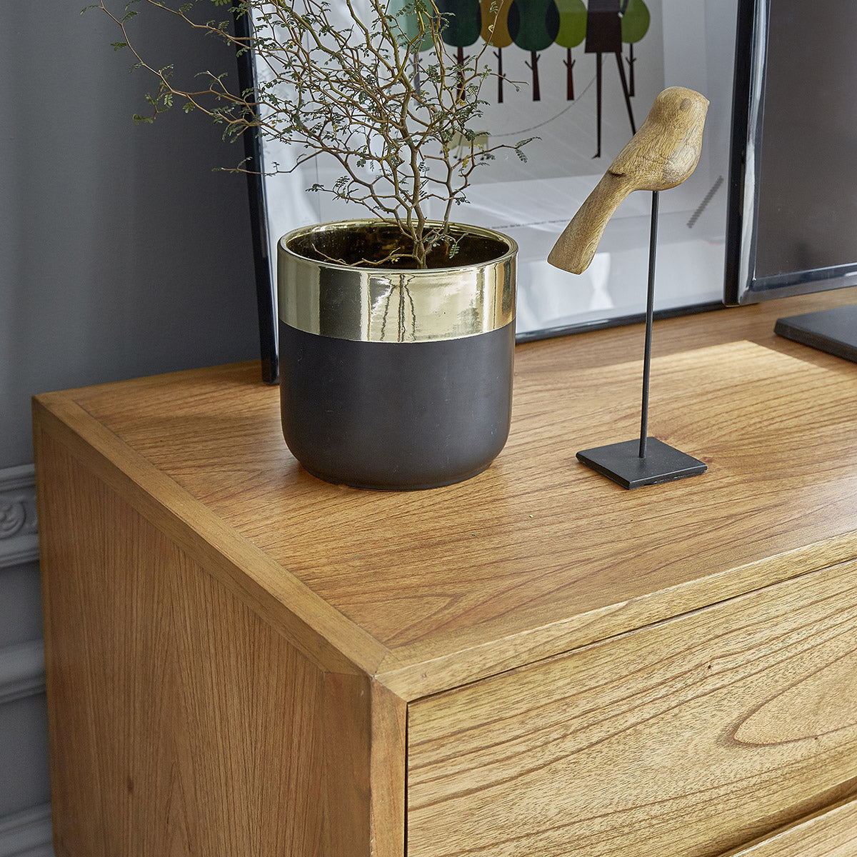 TILO - Mobile porta TV in mindi massello 140 cm