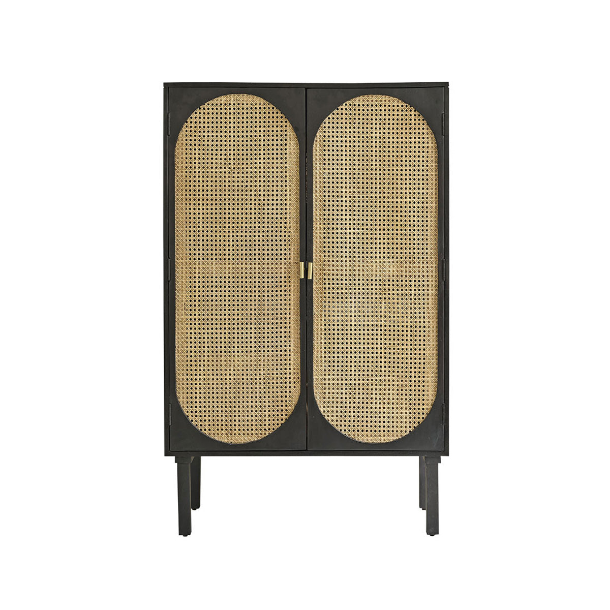 ZULMA - Schrank aus massivem Mangoholz und mit Rohrgeflecht 90 cm