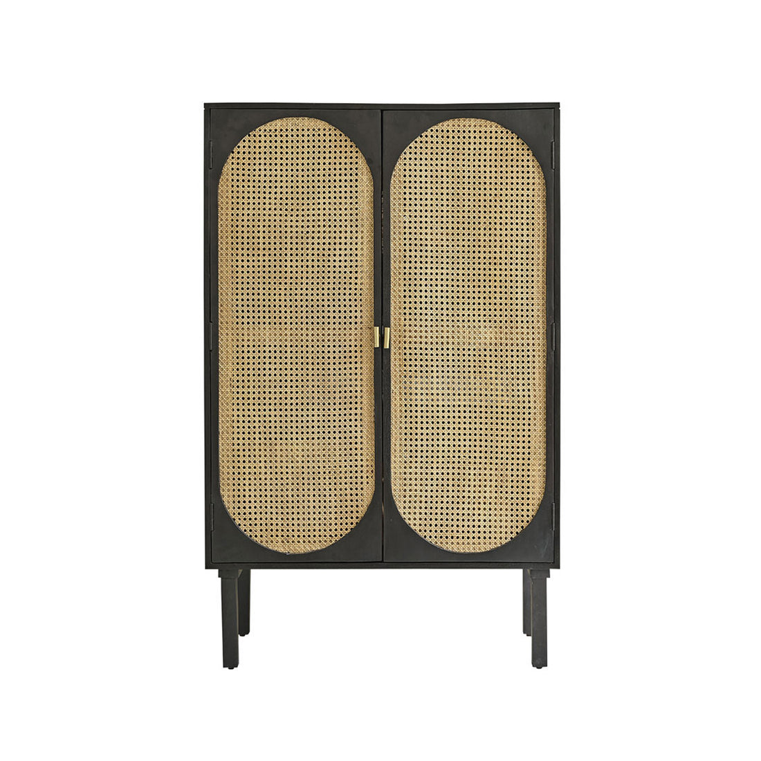 ZULMA - Armoire en manguier massif et cannage 90 cm