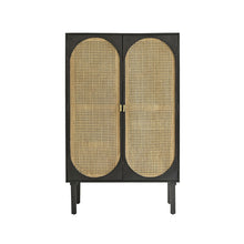 Armadio in mango massello e midollino 90 cm