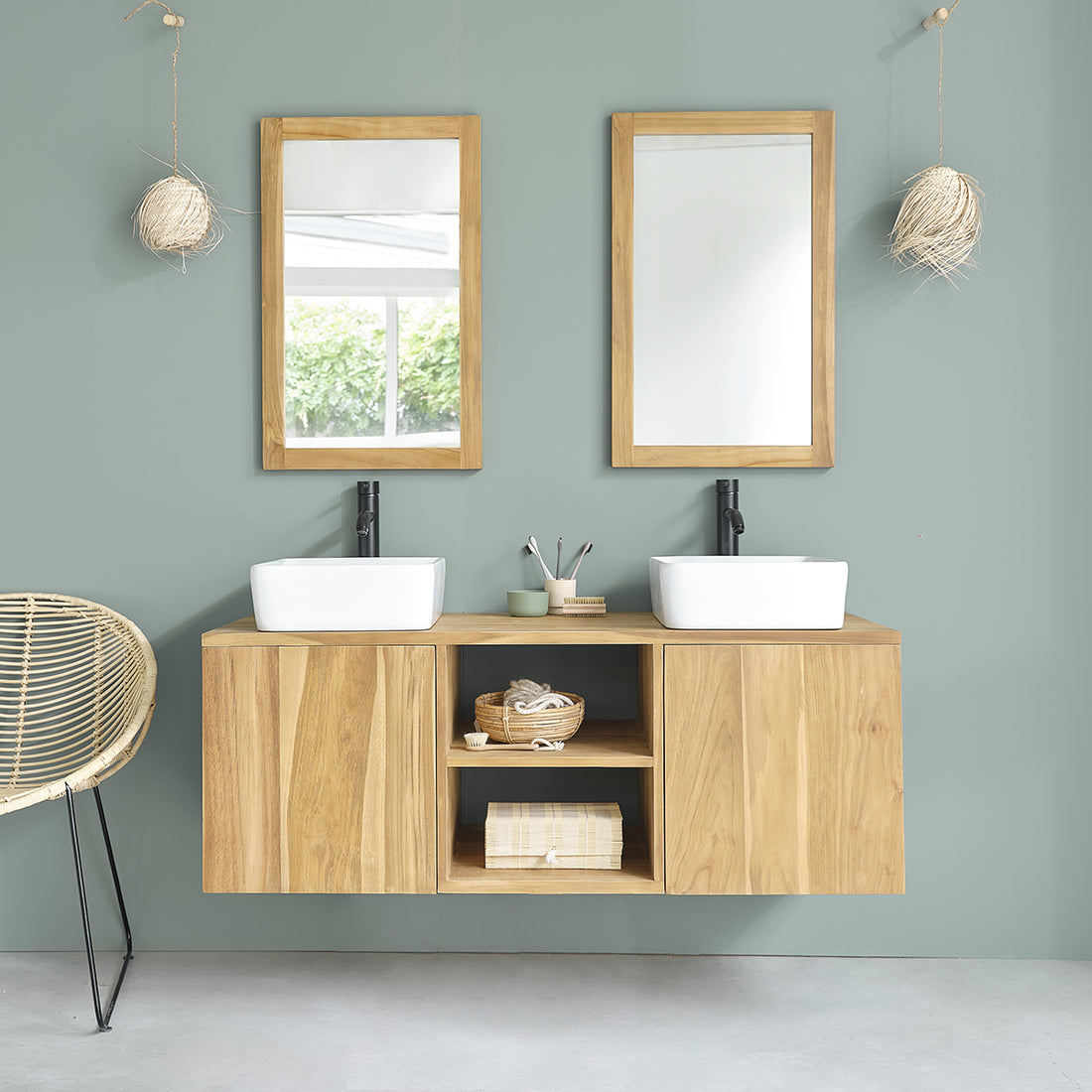 NOA - Mobile sospeso in teak massello 135 cm