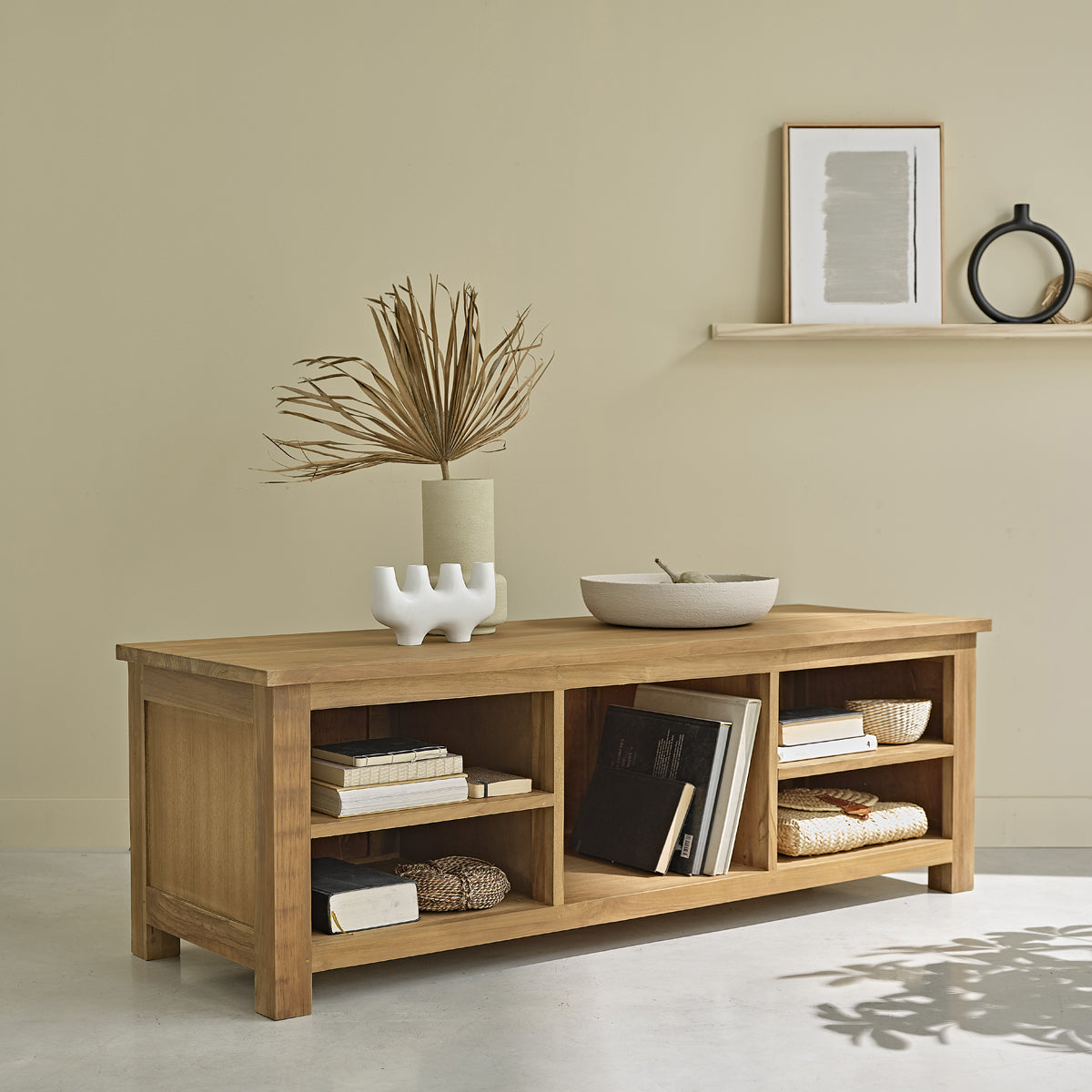 BOSTON - Mobile TV in teak massello 150 cm