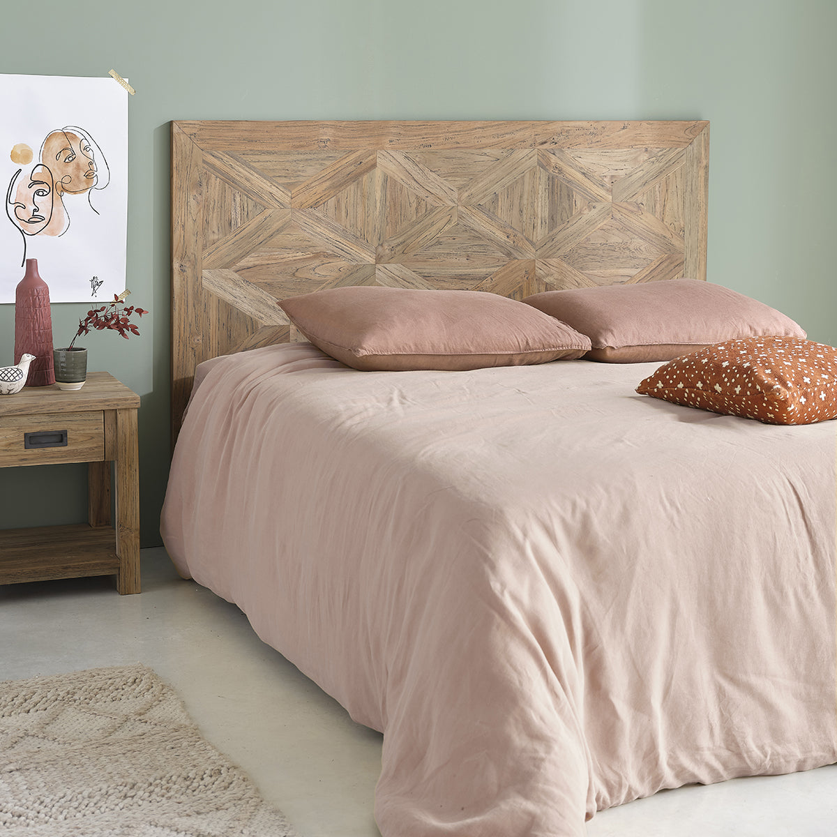 CARGO - Tête de lit en teck massif recyclé 160 cm