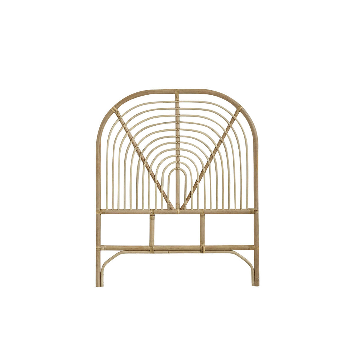 BOHO - Tête de lit enfant arrondie en rotin 90 cm