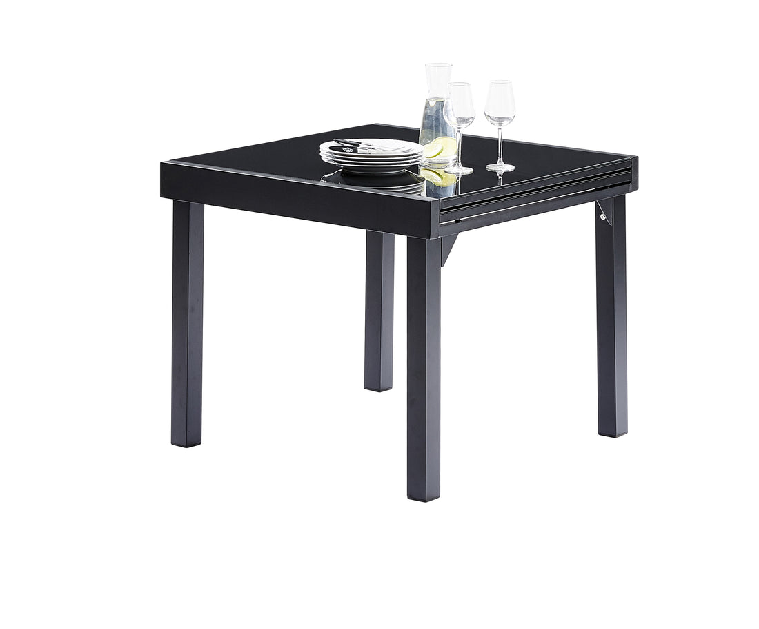 MODULO - Ausziehbarer Gartentisch aus schwarzem Aluminium 4/8-Sitzer