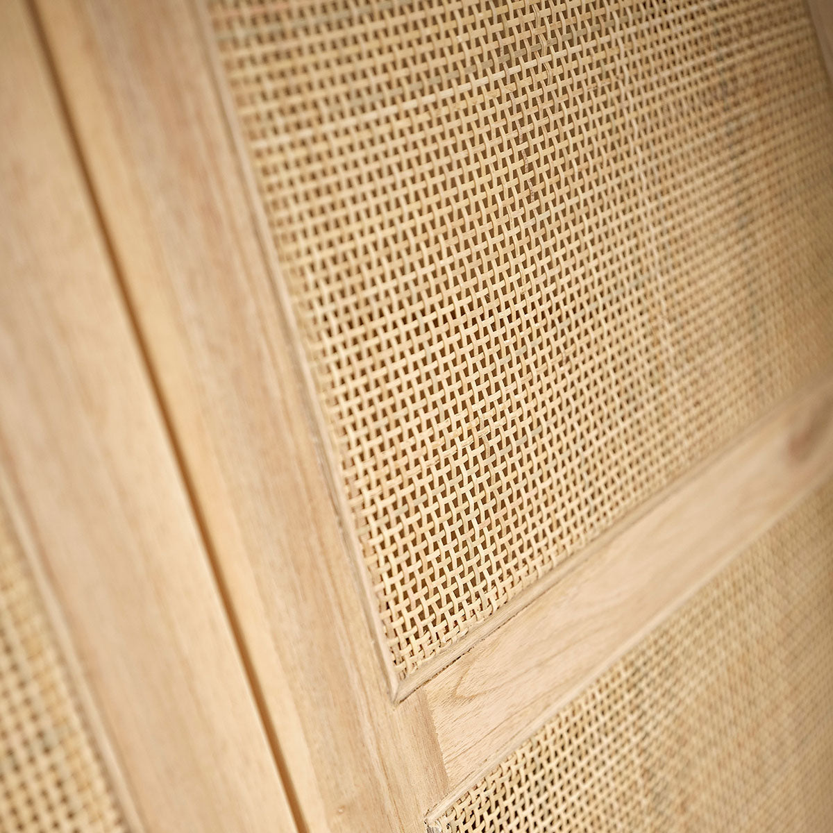 MAËL - Armadio in mindi massello e cannage 90 cm