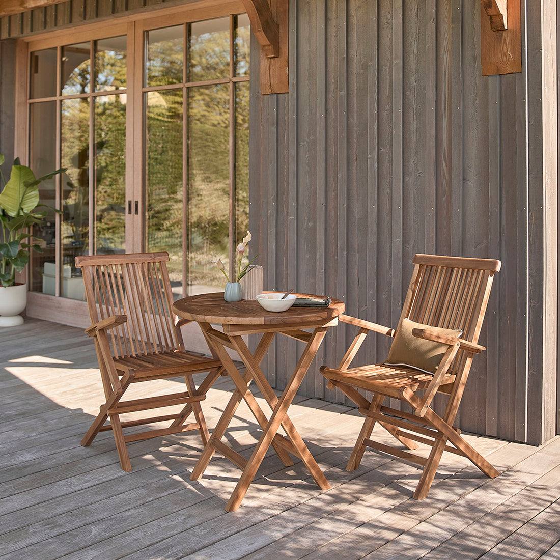 BALI - Gartenlounge aus geöltem Teakholz 2/4 pers.