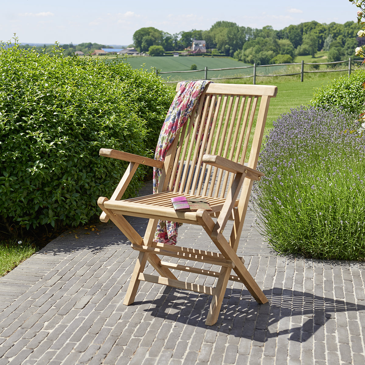 MIDLAND - Fauteuil de jardin en teck massif pliant