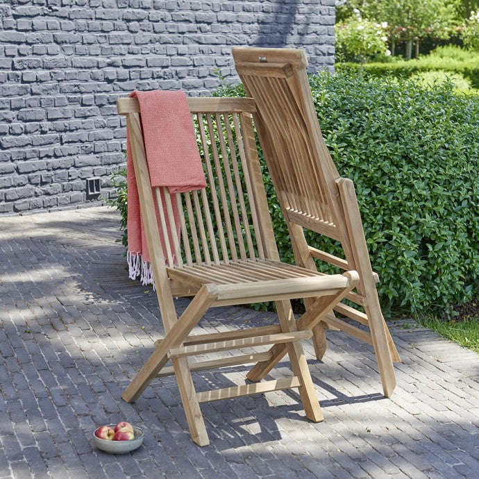 MIDLAND - Sedia da giardino pieghevole in teak massello