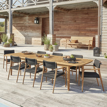 Ausziehbare Gartenmöbel aus massivem recyceltem Teakholz in Schwarz für 8/10 Pers.