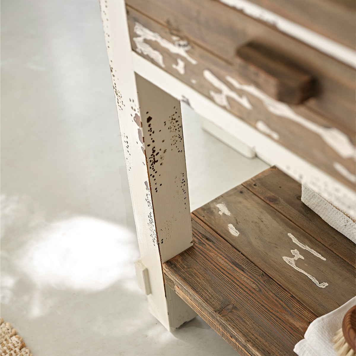 SEZANNE - Mobile per lavabo in legno massello riciclato 80 cm