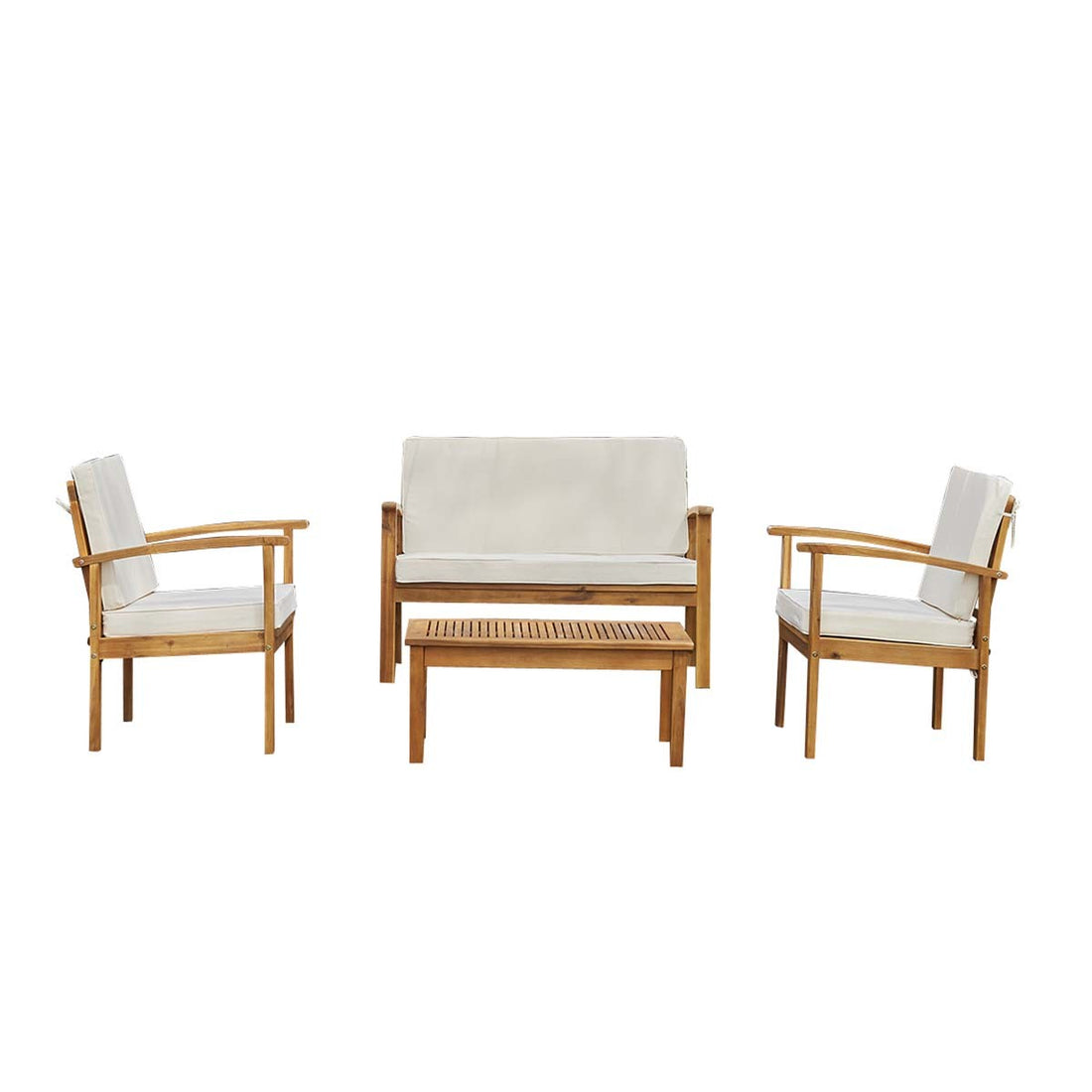 HANOÏ - Set di mobili da giardino in legno di acacia massello 4 pers.