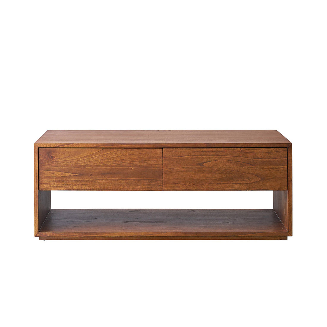 MILO - Table basse en mindi massif finition noyer 120 cm