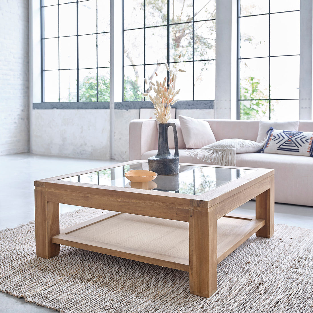 BOSTON - Tavolino in teak massello da 100 cm