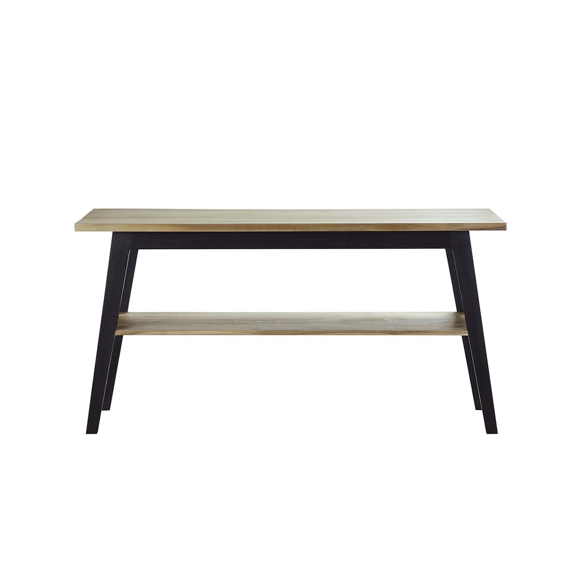 SARA - Meuble de salle de bain en teck massif pieds noirs 150 cm