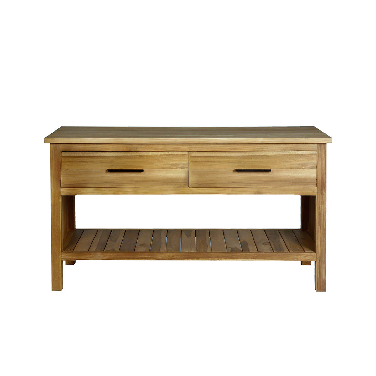 MARLI - Waschtischunterschrank aus massivem Teakholz 135 cm