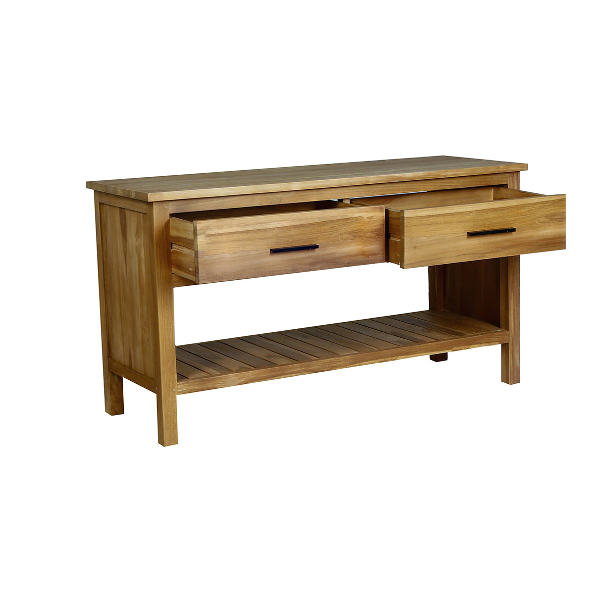 MARLI - Waschtischunterschrank aus massivem Teakholz 135 cm