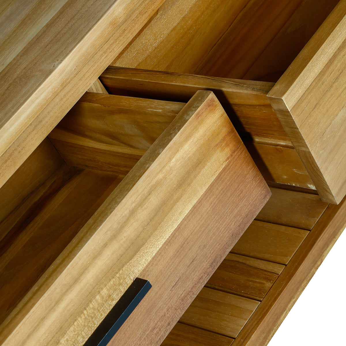 MARLI - Waschtischunterschrank aus massivem Teakholz 135 cm