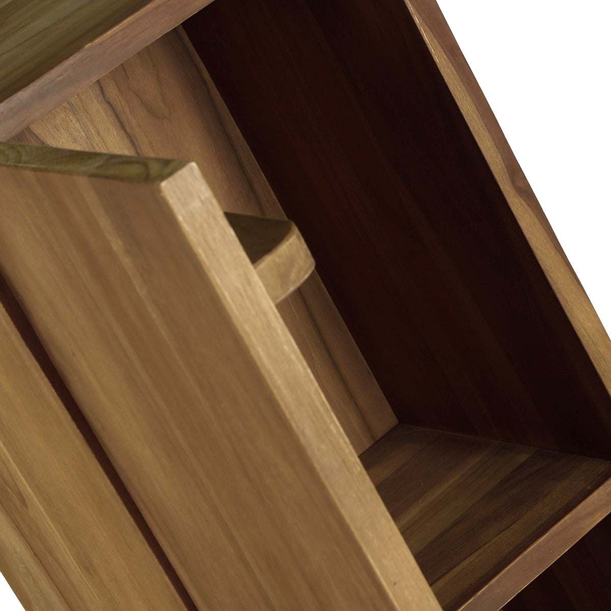Colonna da bagno sospesa in teak massello 120 cm
