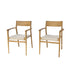 Poltrona da giardino in teak massello e corda beige (set di 2)