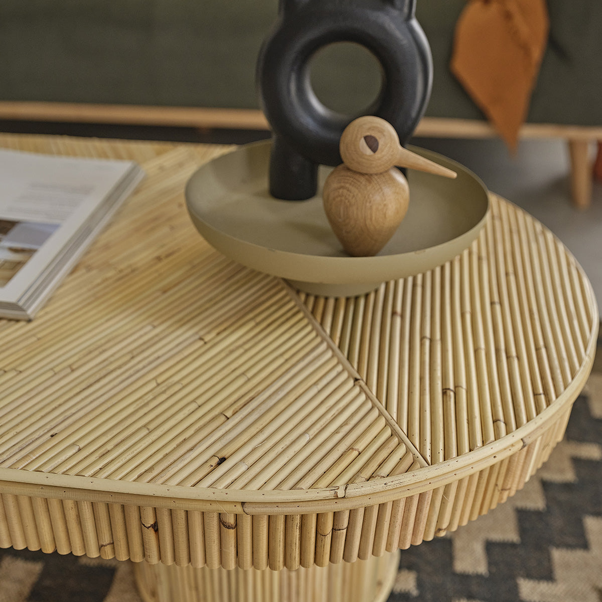 ALMA - Tavolino in cannage di rattan 120 cm