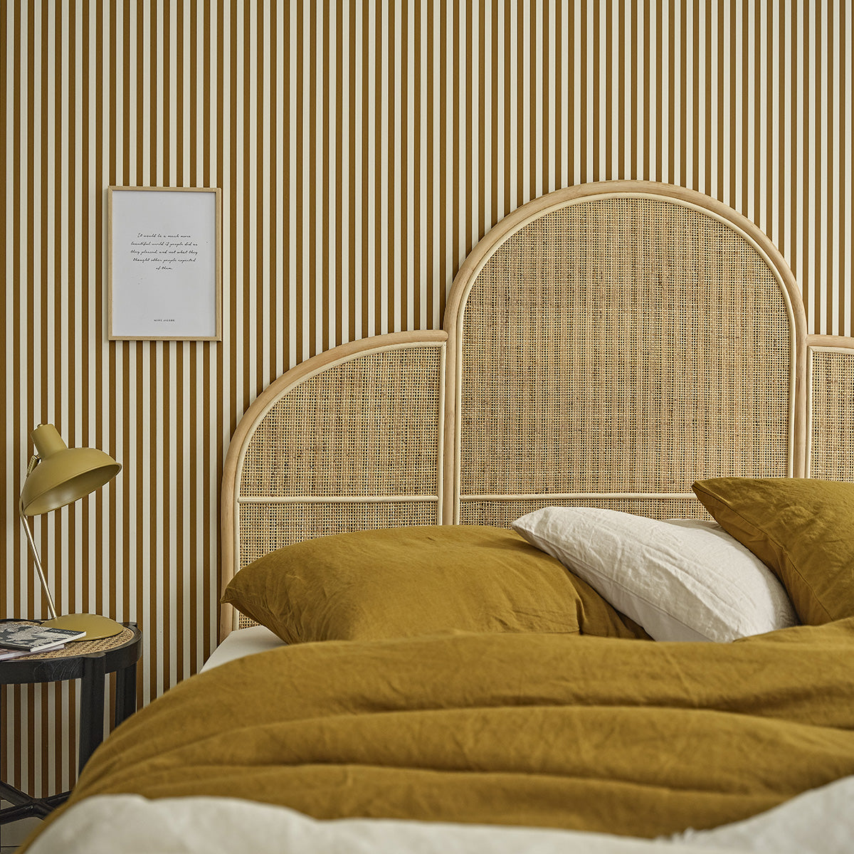 JANE - Tête de lit en rotin et cannage 160 cm