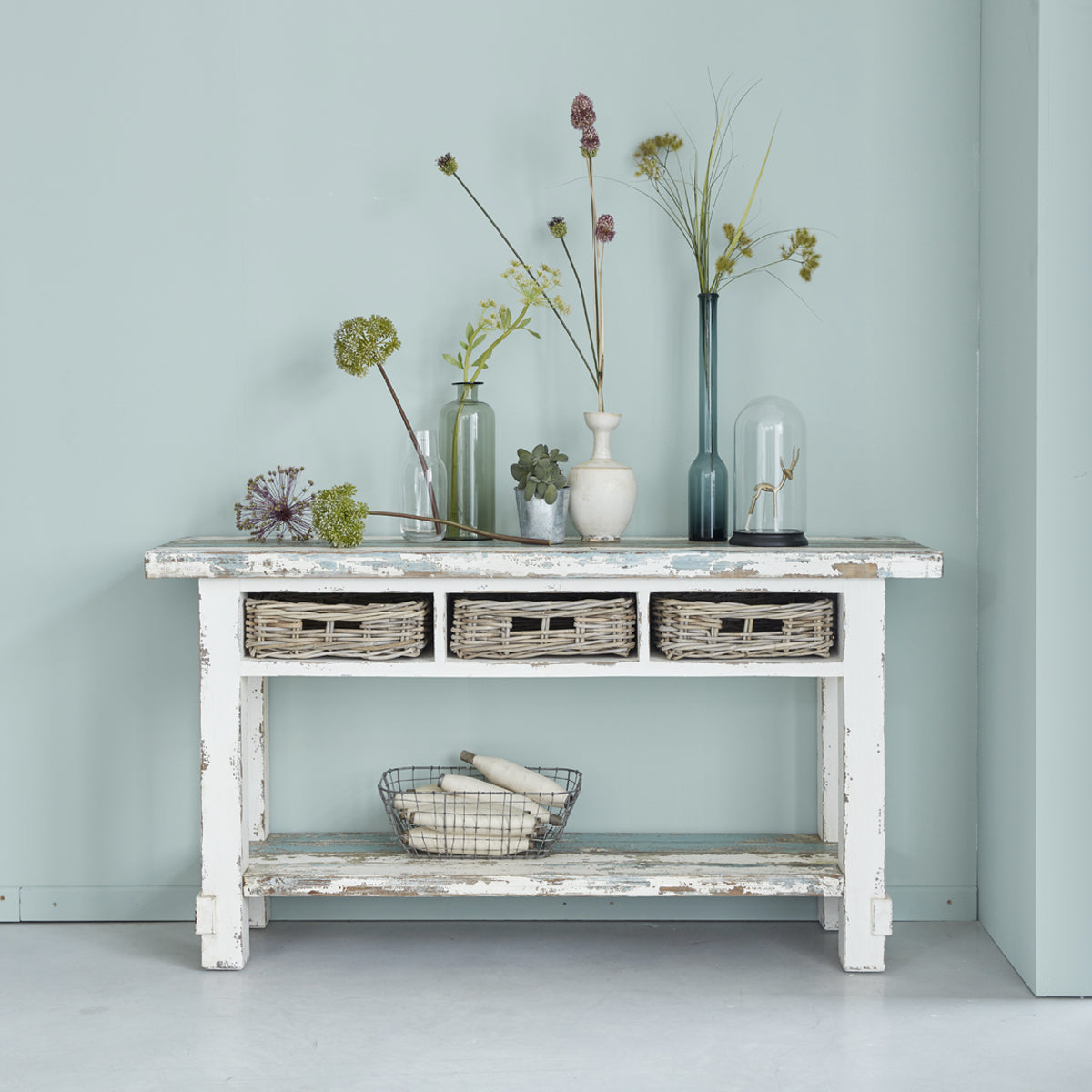 ATLANTIC - Consolle in legno massello riciclato 150 cm