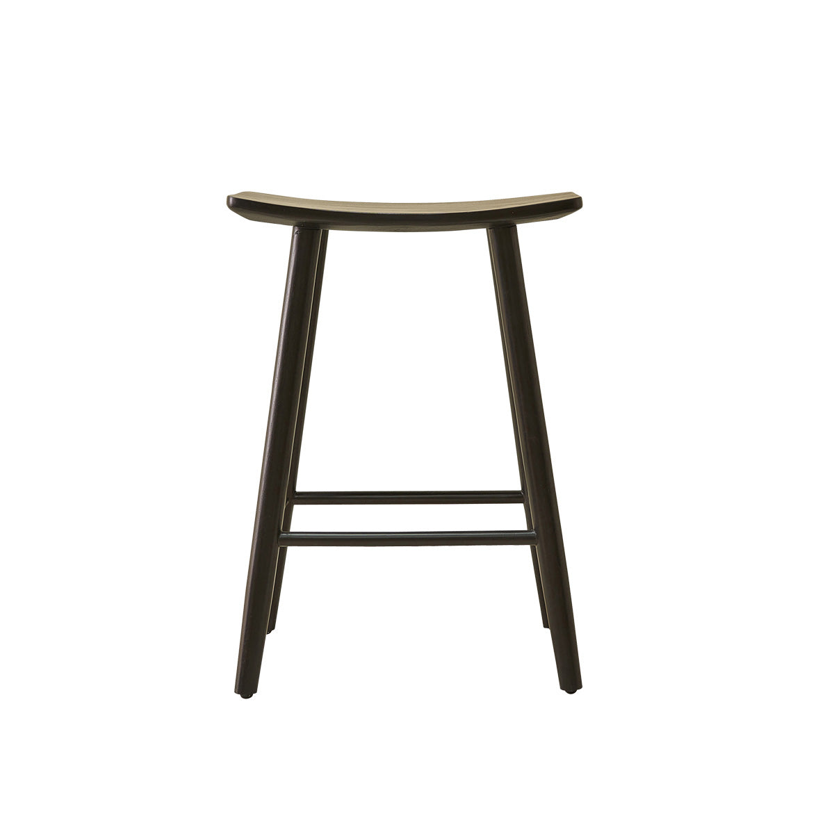 AMBRE - Sgabello da bar in teak massello nero 65 cm