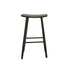 Tabouret de bar en teck massif noir 75 cm