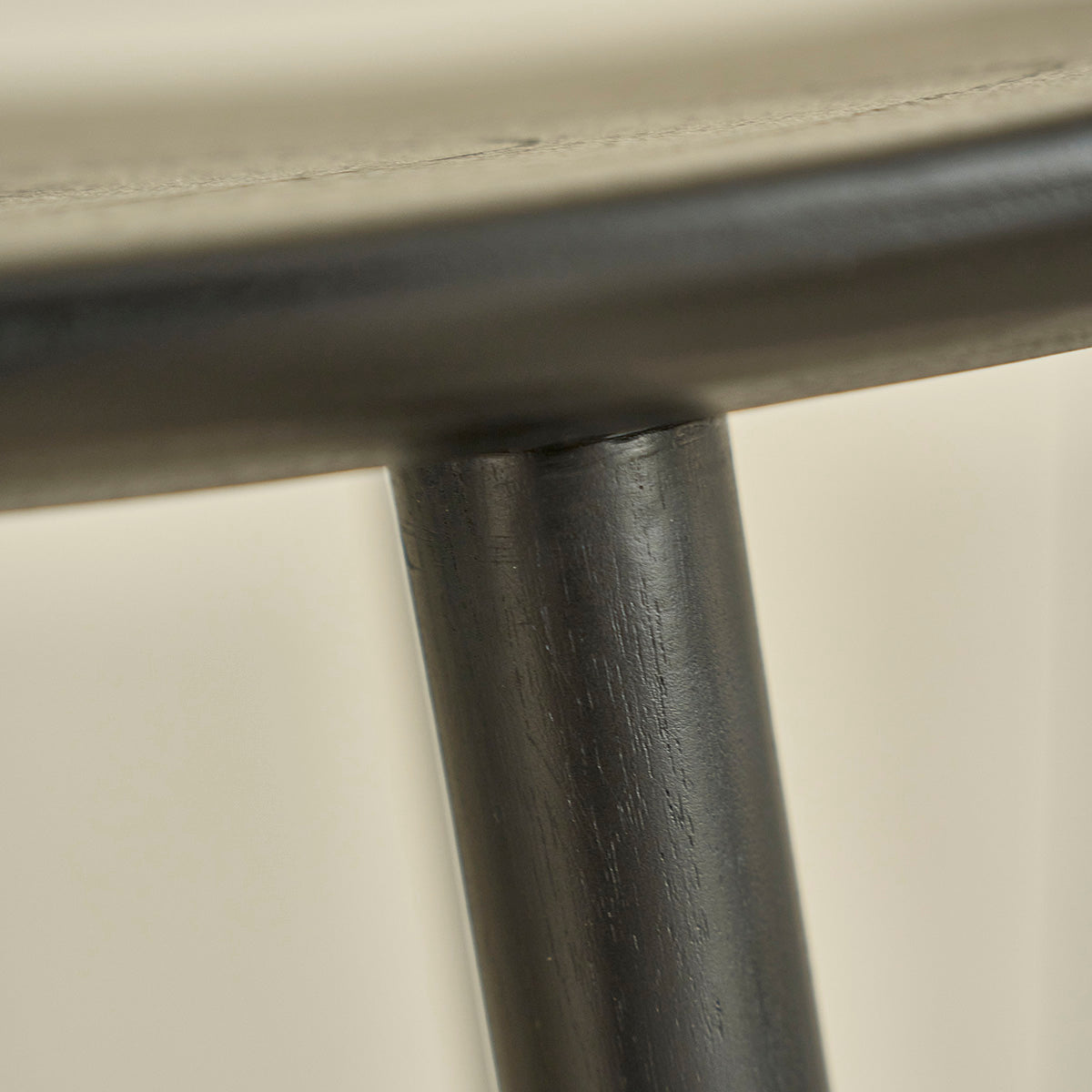 AMBRE - Tabouret de bar en teck massif noir 75 cm