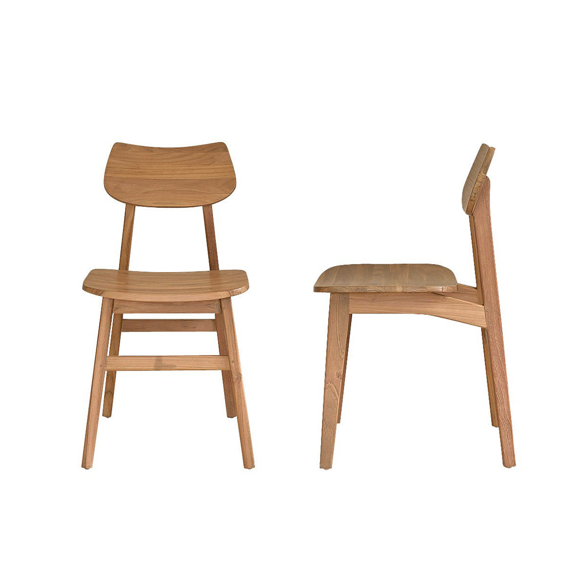 ADELE - Lot de 2 chaises en teck massif