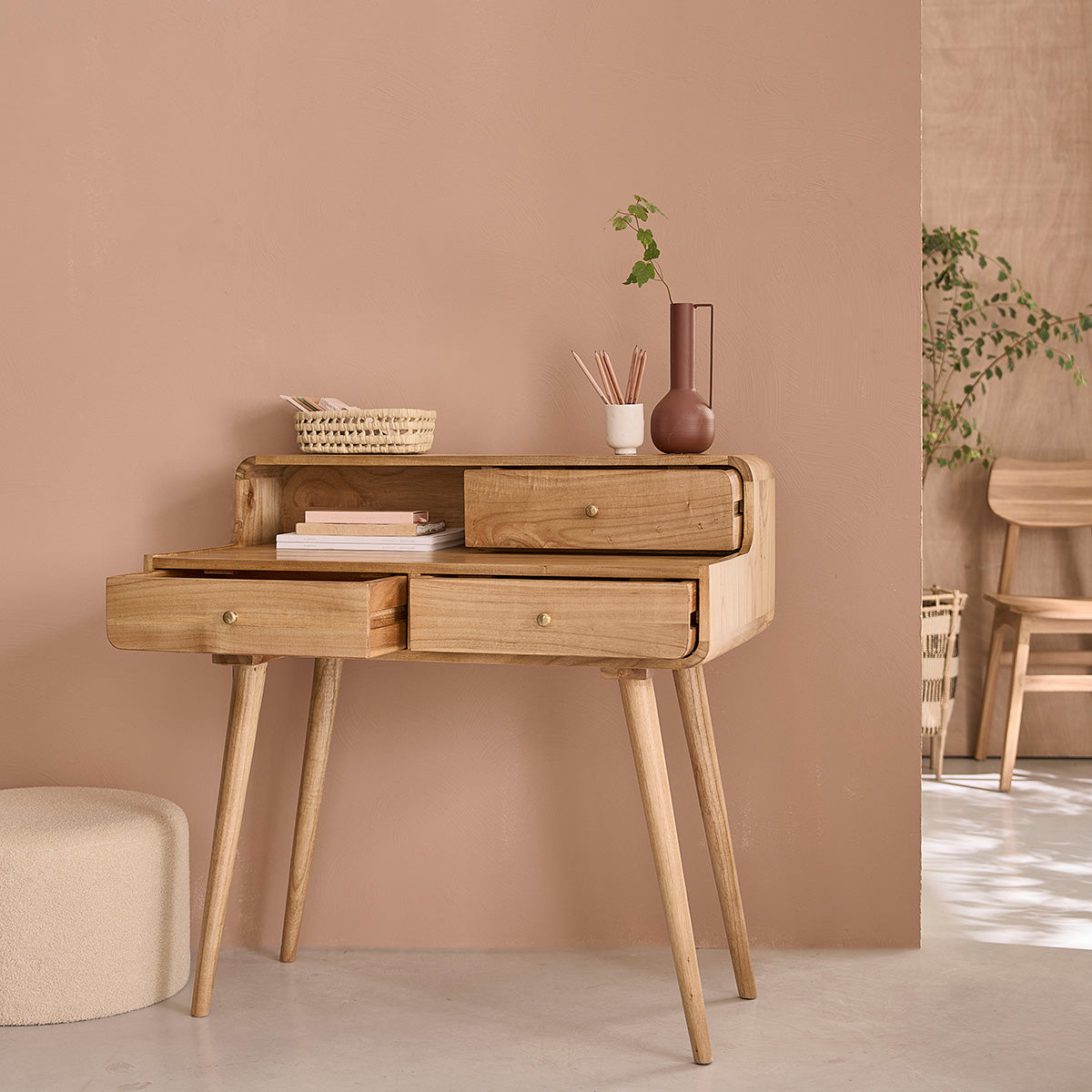 FIFTIES - Bureau en mindi massif 90 cm