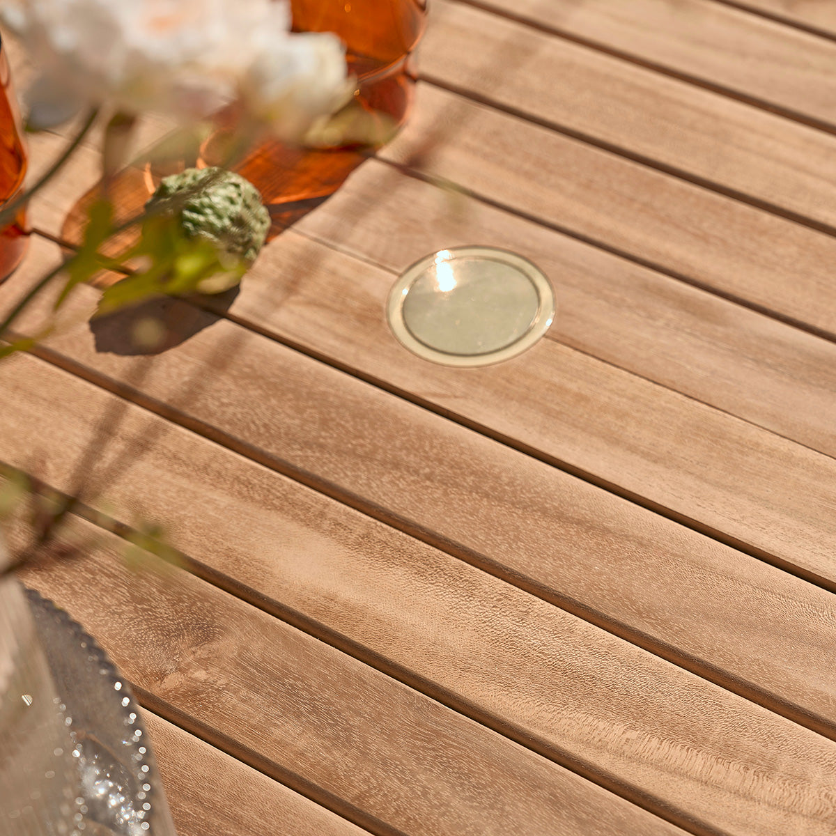 MALTE - Set di mobili da giardino in teak massello con tavolo allungabile 8/10 pers.