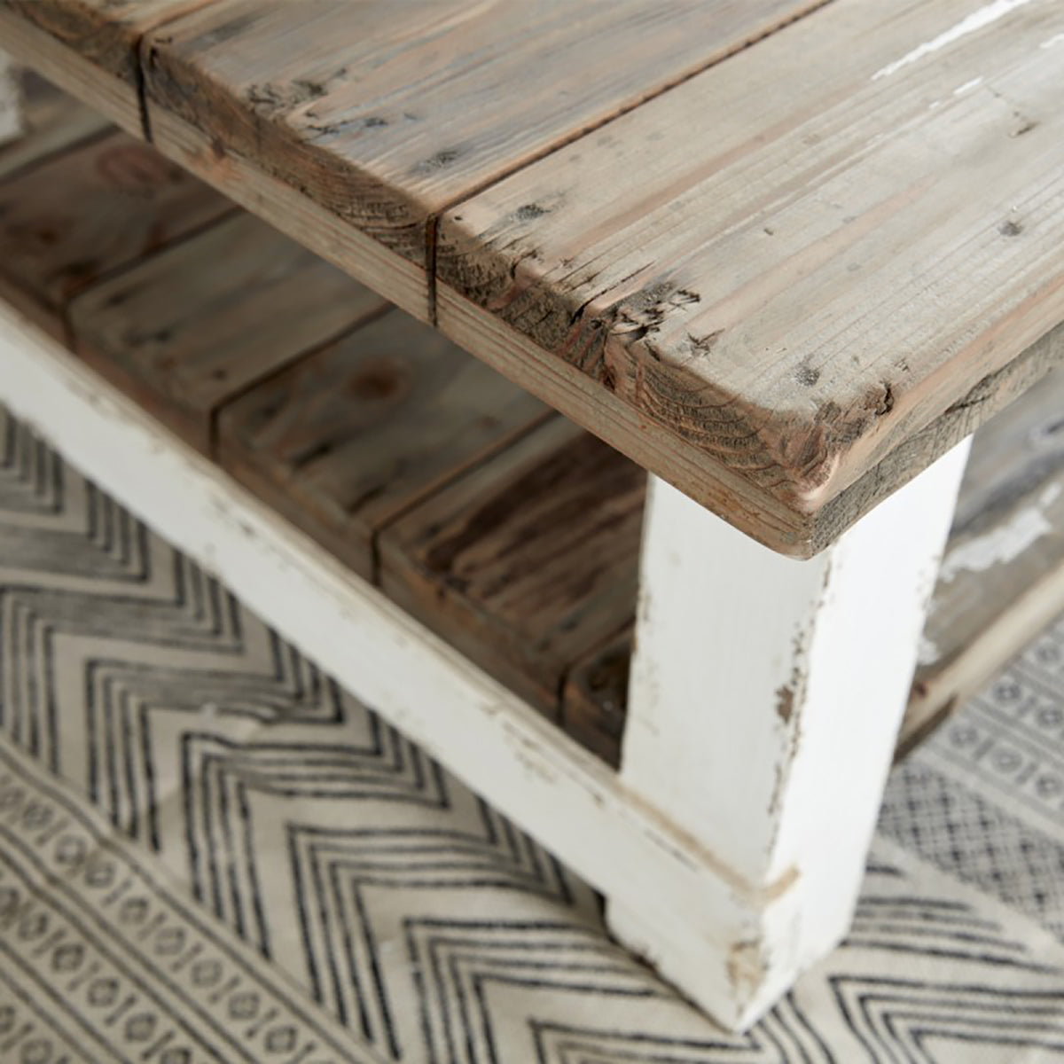 ATLANTIC - Table basse en bois recyclé massif 140 cm