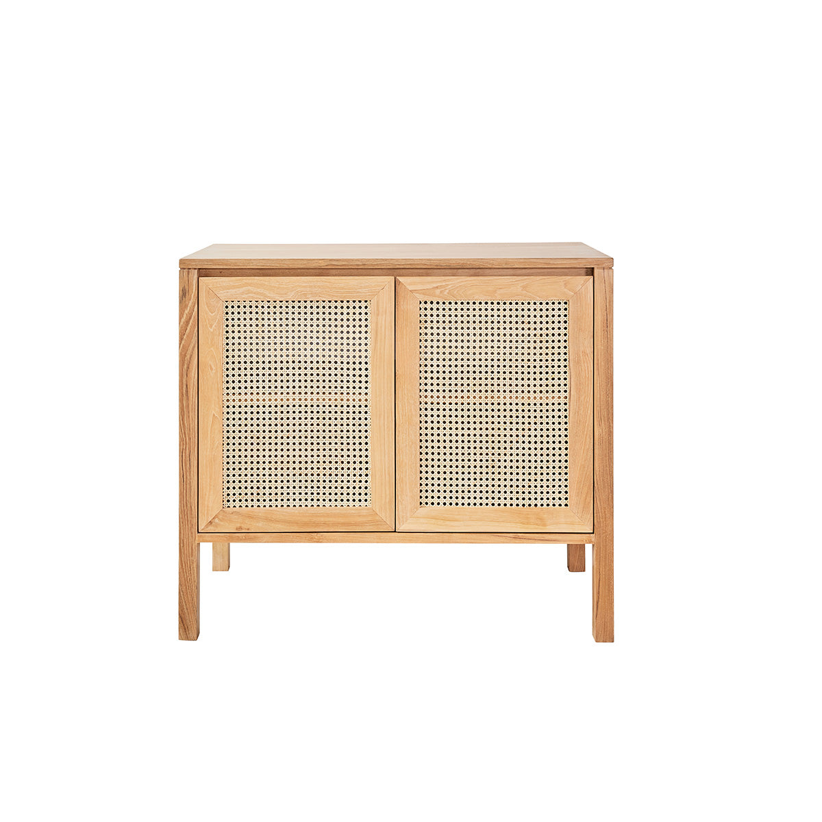 ELIOTT - Mobile per lavabo in teak massello e cannage 90 cm