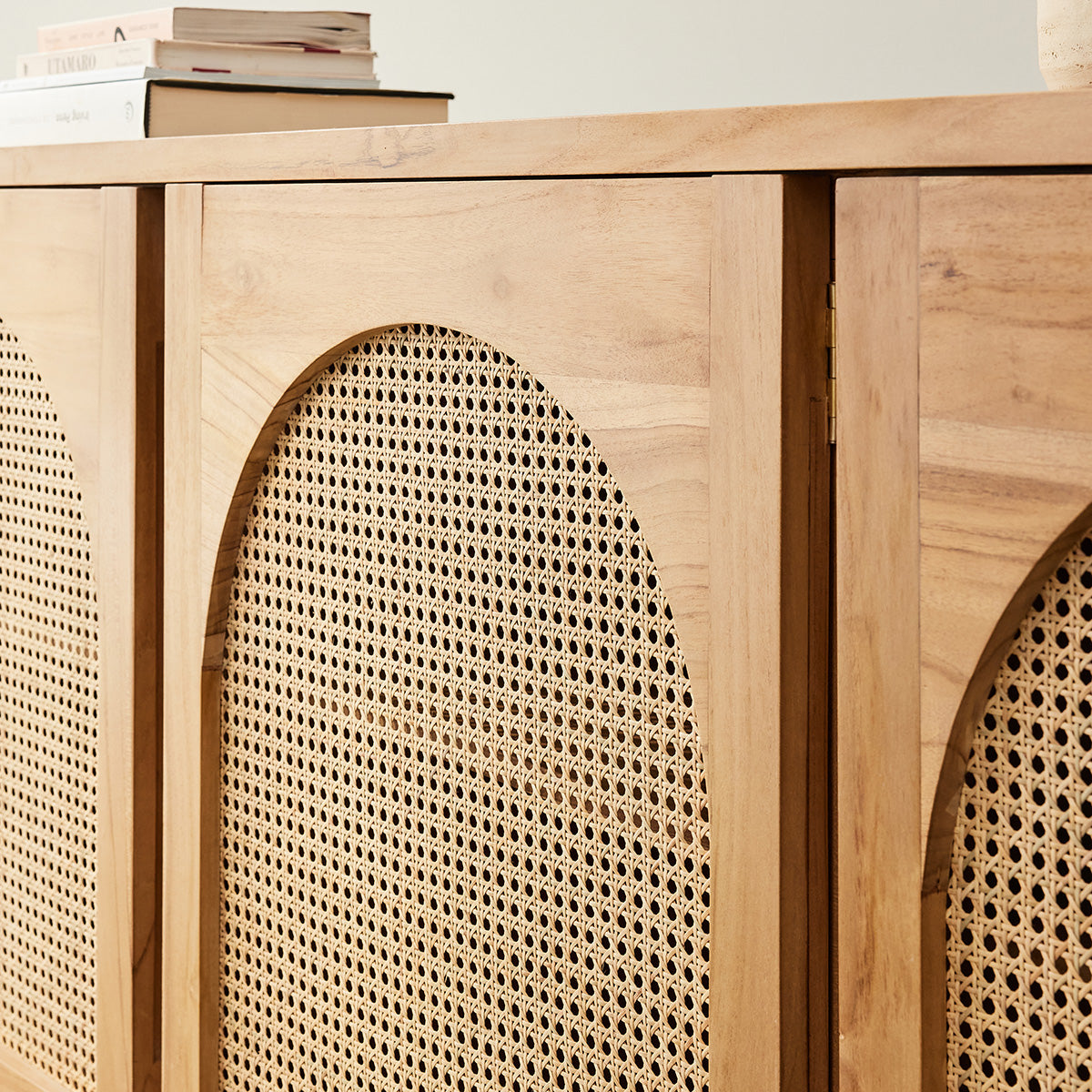 LOÉ - Credenza in teak massello e cannage 183 cm
