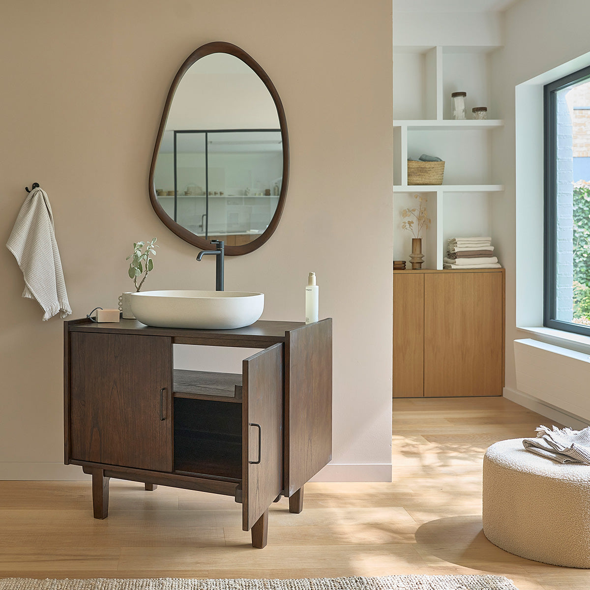 VINTAGE - Badezimmermöbel aus massivem Mindi 90 cm