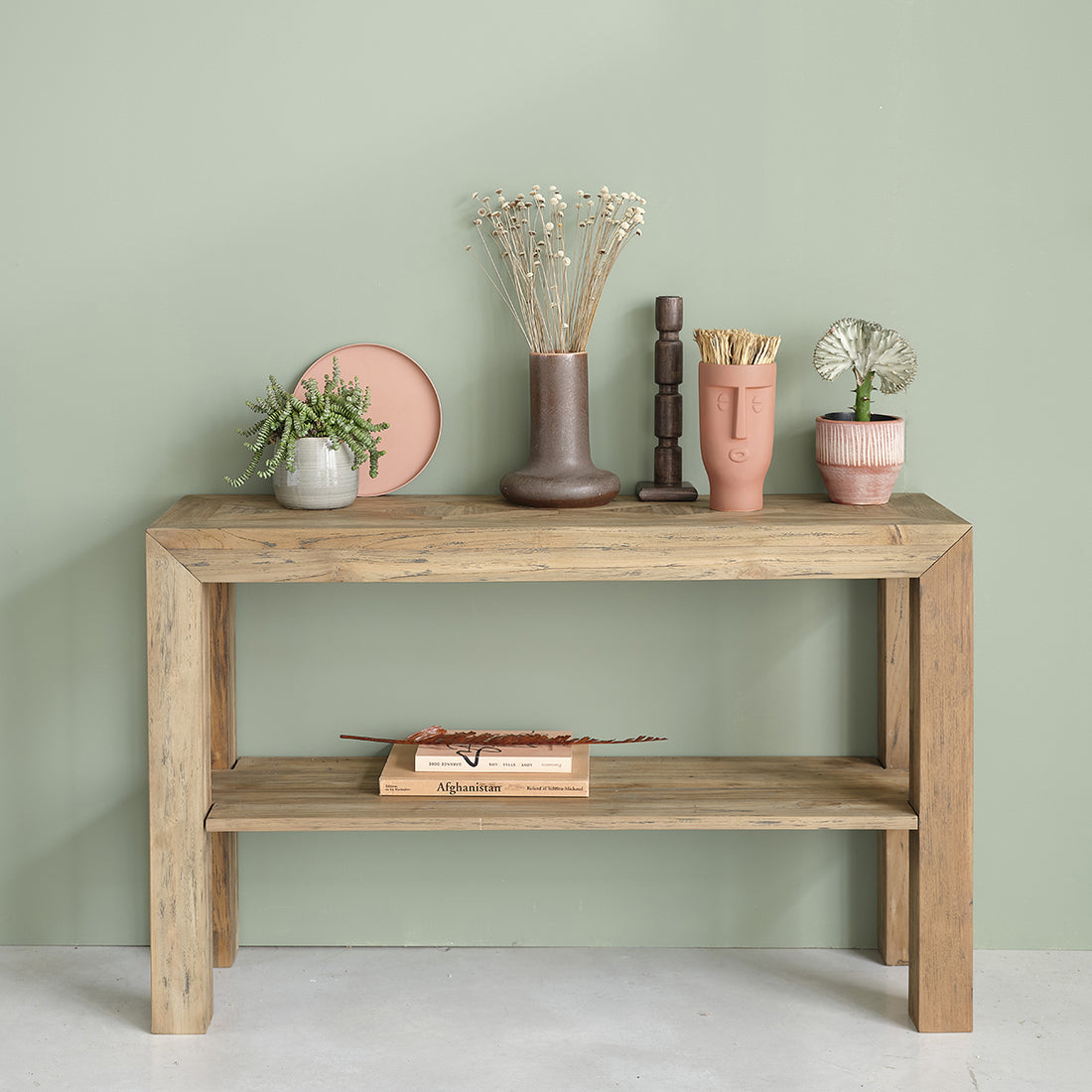 CARGO - Konsole aus recyceltem, massivem Teakholz 120 cm