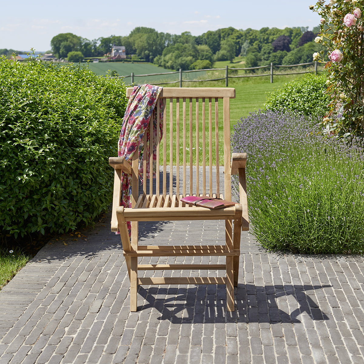 MIDLAND - Fauteuil de jardin en teck massif pliant (lot de 2)