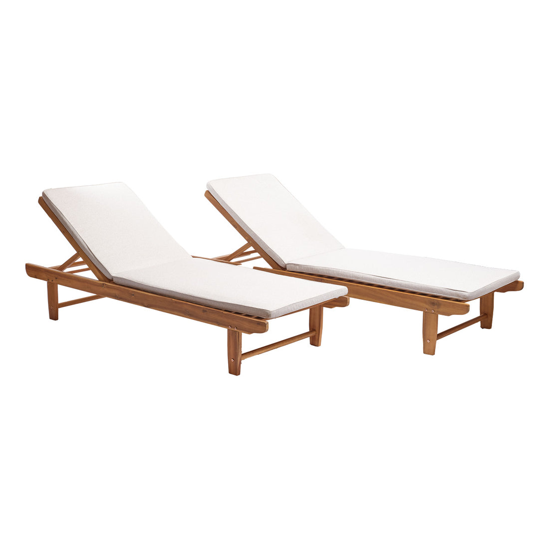 MILOS - Bain de soleil en acacia massif huilé (lot de 2)