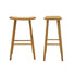Lot de 2 tabourets de bar en teck massif 75 cm