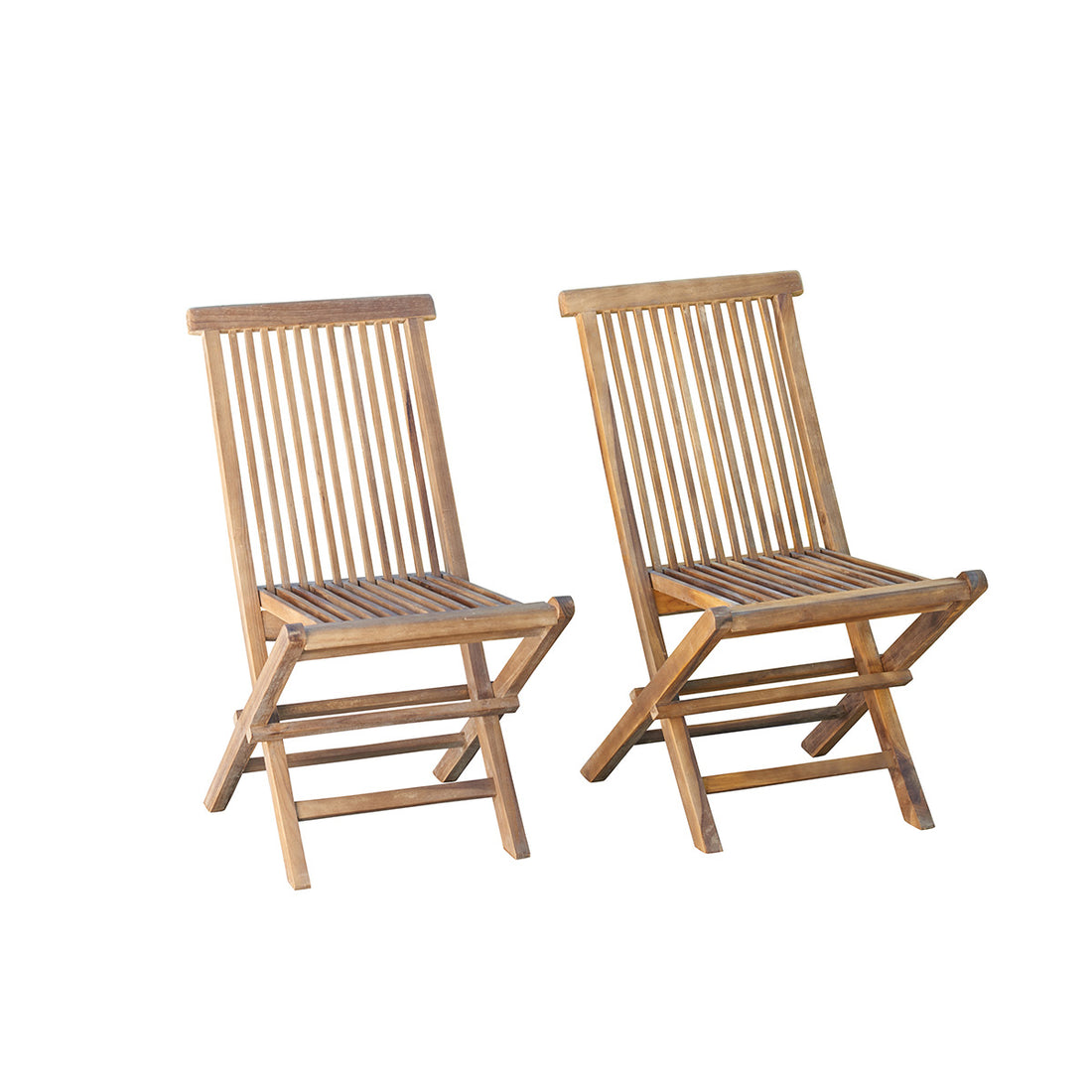 BALI - Sedia da giardino pieghevole in teak massello oliato (set di 2)
