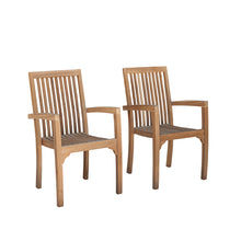 Fauteuil de jardin en teck massif empilables (lot de 2)