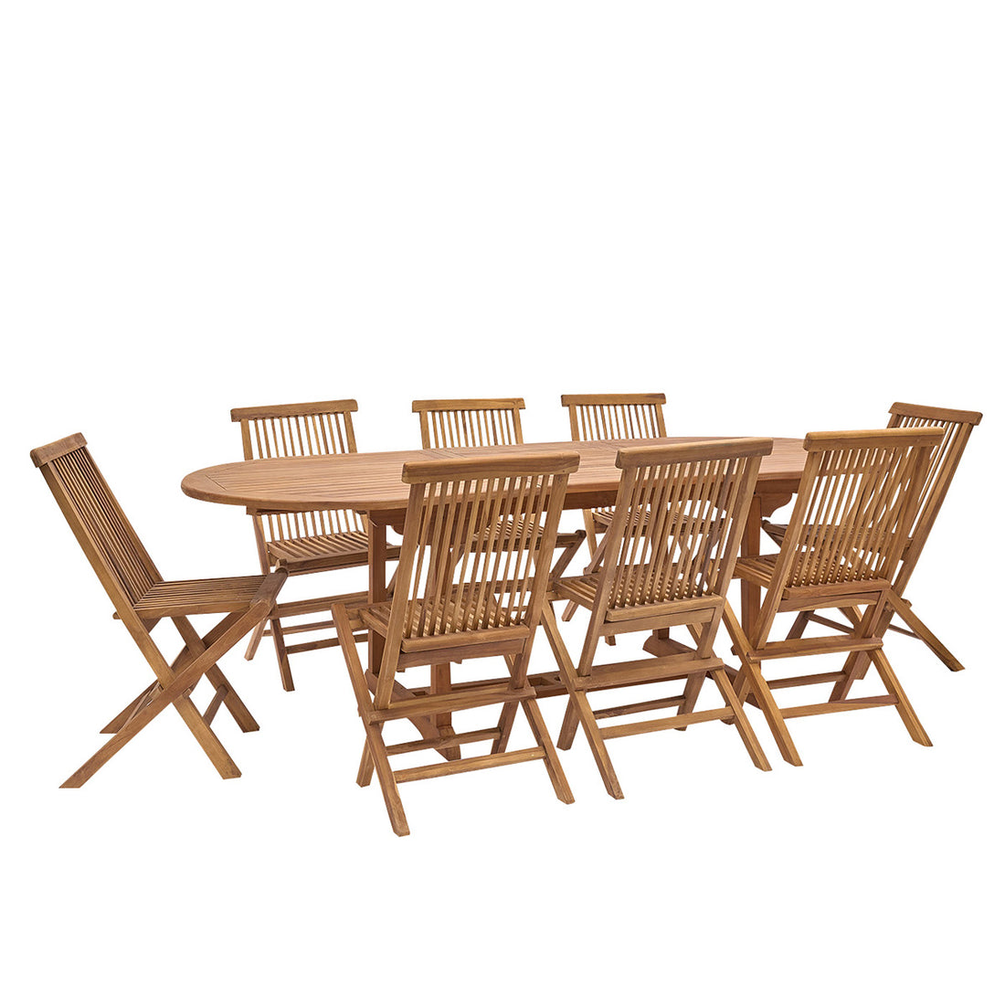 BALI - Salon de jardin en teck huilé massif extensible 8/10 pers.