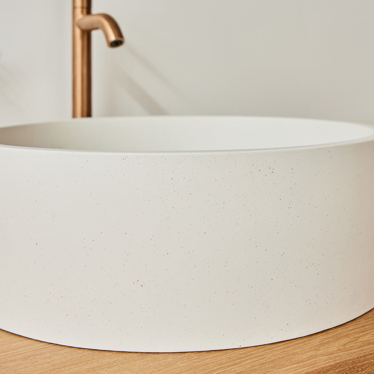 LENA - Lavabo in cemento beige Ø37 cm