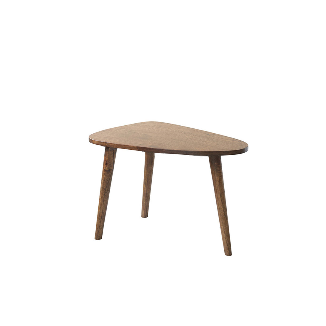 BRUNE - Table basse en mindi massif finition noyer 62 cm