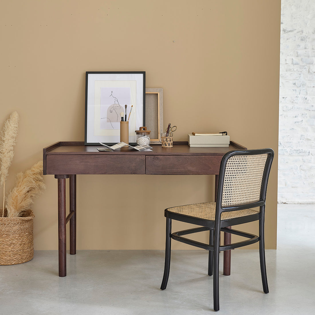 CAMERON - Bureau en manguier massif 125 cm