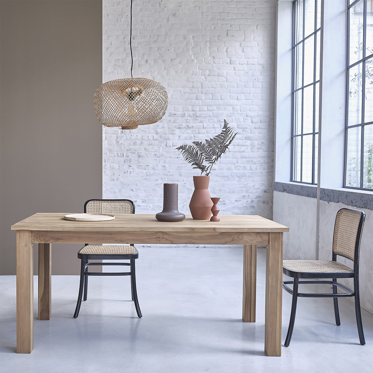 ARON - Lot de 2 chaises en acajou massif et cannage