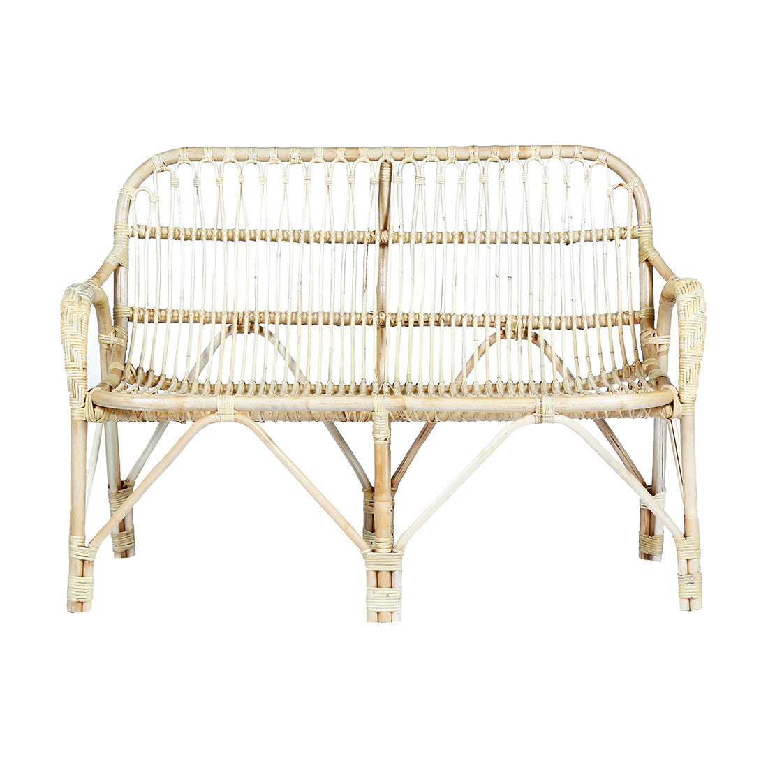 PAOLA - Banquette en rotin vintage